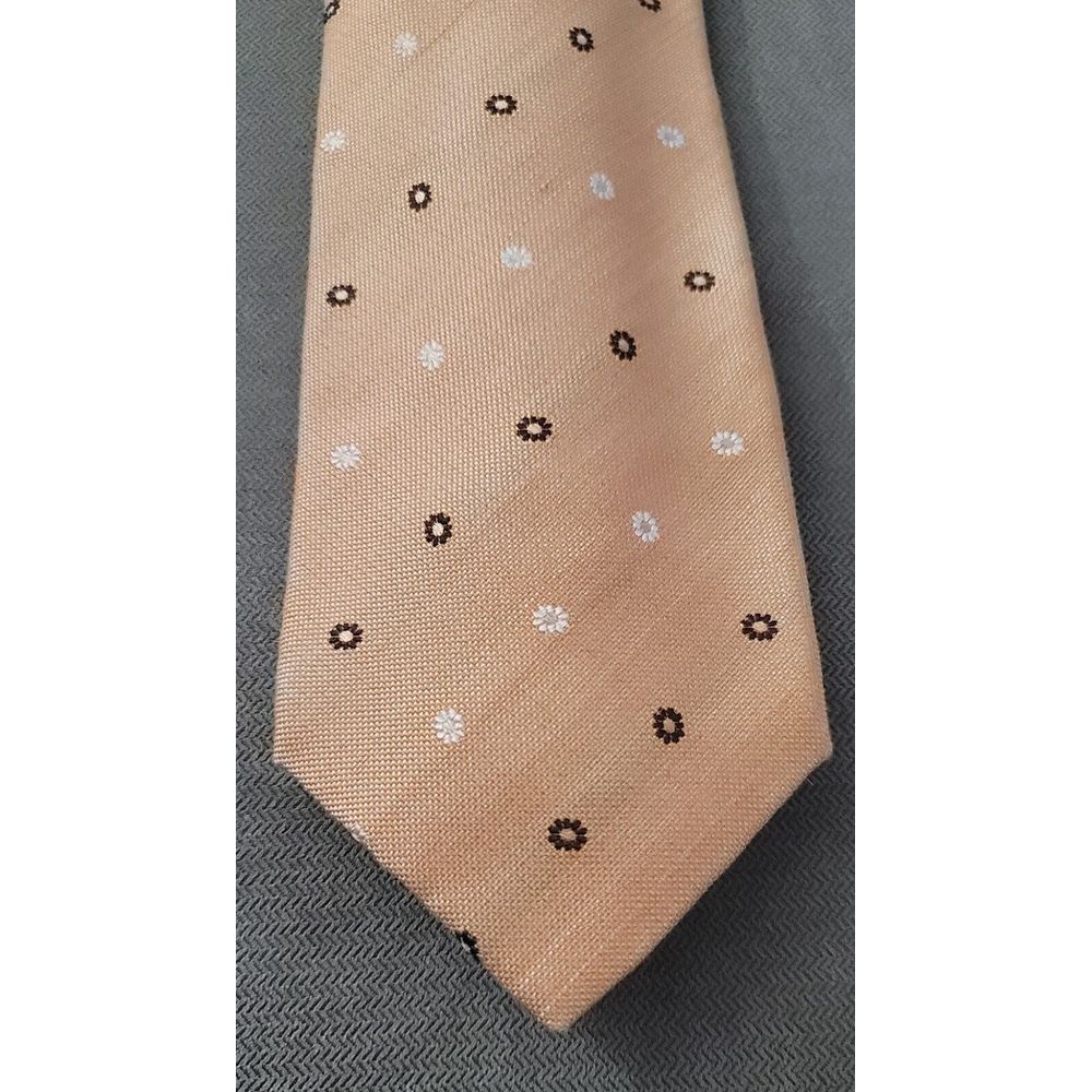 NWT $105 Corneliani Men's Tan Silk Hand Made Tie‎ - Made In Italy